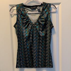New York & Company Multicolor Geometric Sleeveless Top
